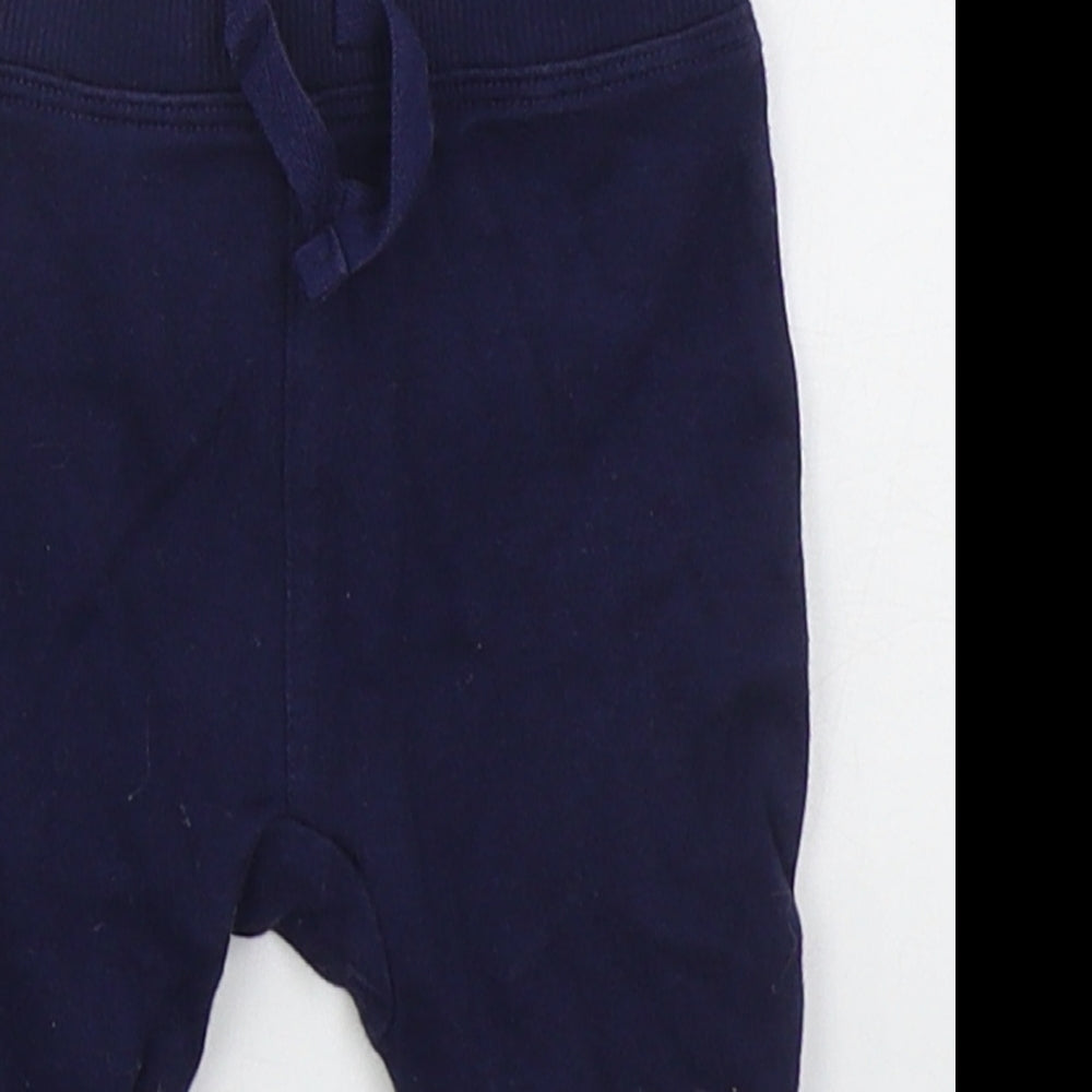 George Boys Blue  Cotton Sweatpants Trousers Size 3-6 Months  Drawstring