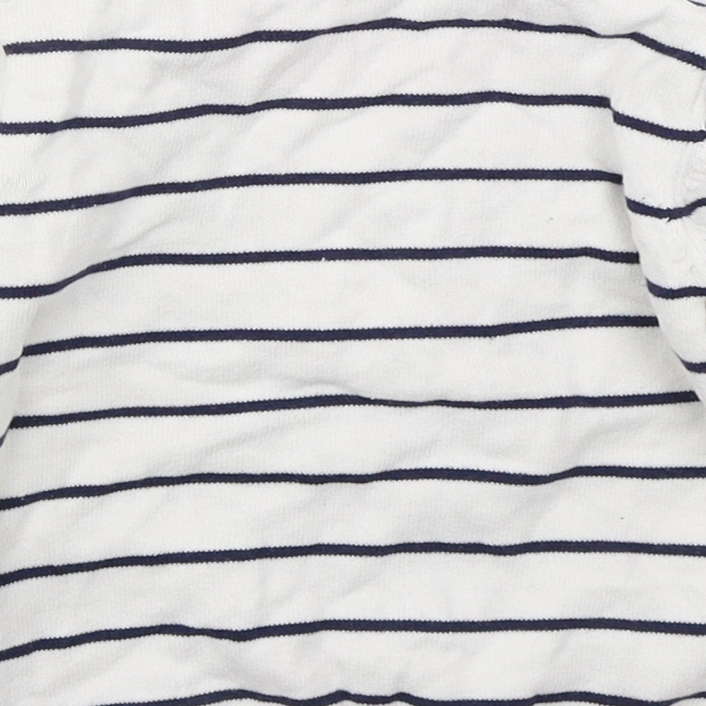 George Girls White Striped Cotton Pullover Jumper Size 12-18 Months  Pullover - Poodle