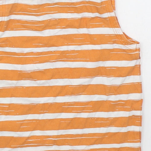 F&F Boys Orange Striped Cotton Basic Tank Size 6-9 Months Crew Neck Pullover