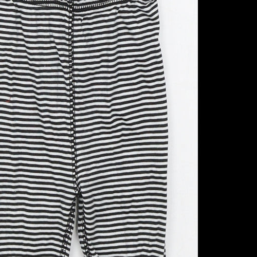 Gerber Girls Black Striped Cotton Capri Leggings Size 6-9 Months