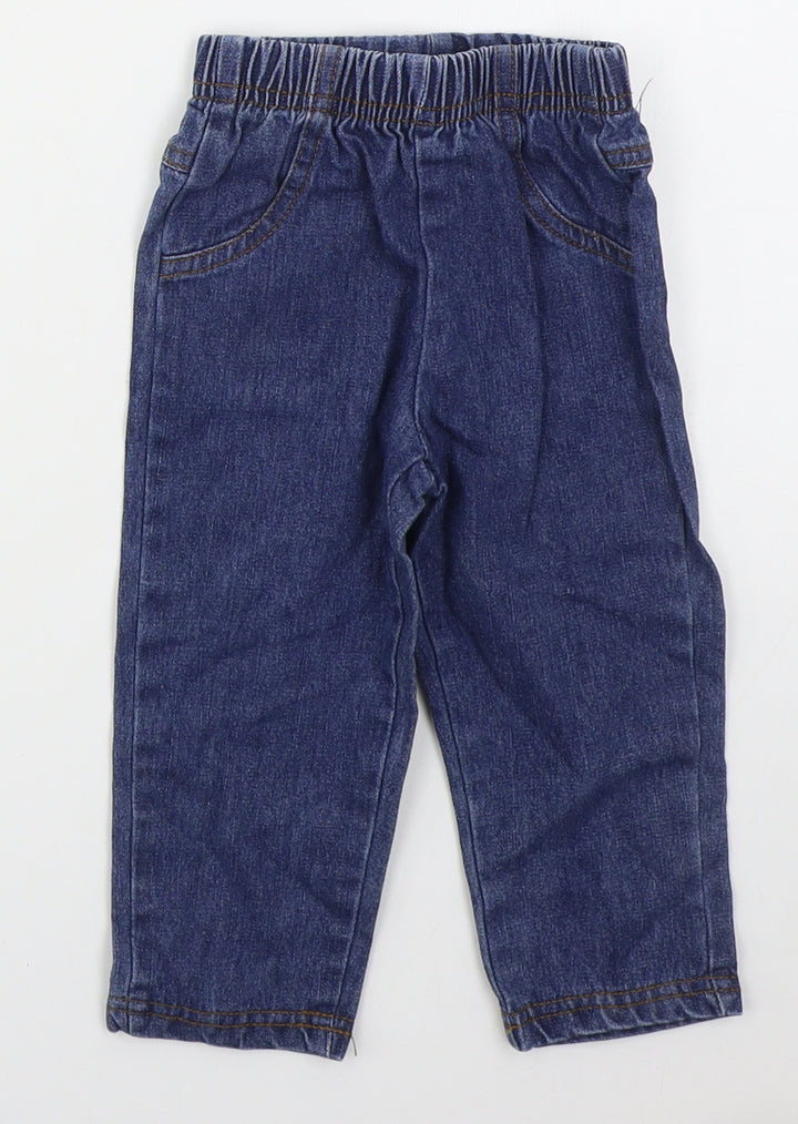 Cheeky Chimp Boys Blue  Cotton Capri Jeans Size 6-9 Months