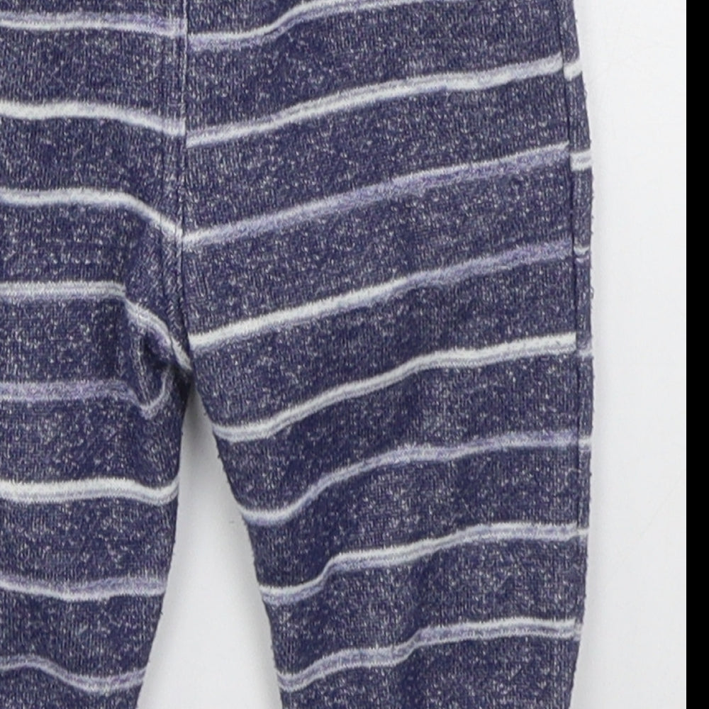 F&F Boys Blue Striped Cotton Sweatpants Trousers Size 6-9 Months  Drawstring
