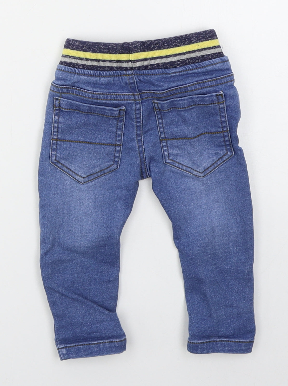 Dunnes Boys Blue  Cotton Capri Jeans Size 6-9 Months  Drawstring