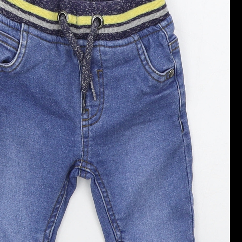 Dunnes Boys Blue  Cotton Capri Jeans Size 6-9 Months  Drawstring
