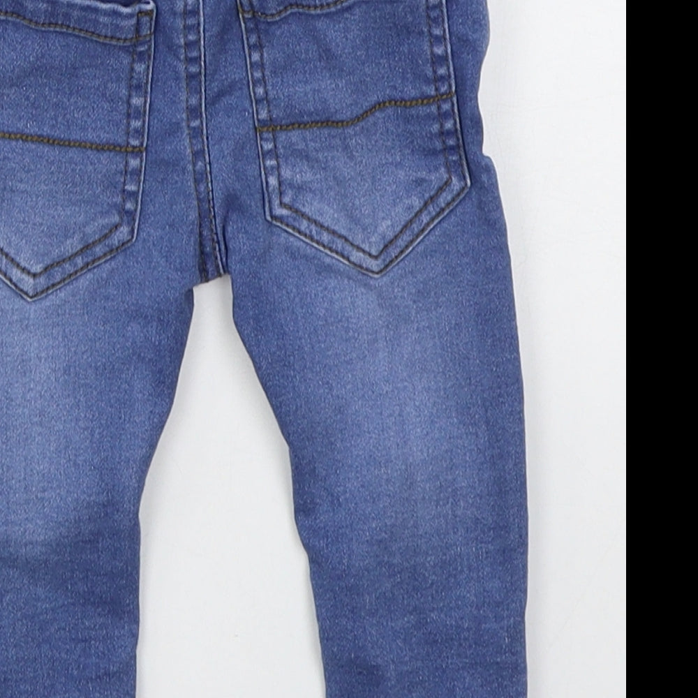 Dunnes Boys Blue  Cotton Capri Jeans Size 6-9 Months  Drawstring