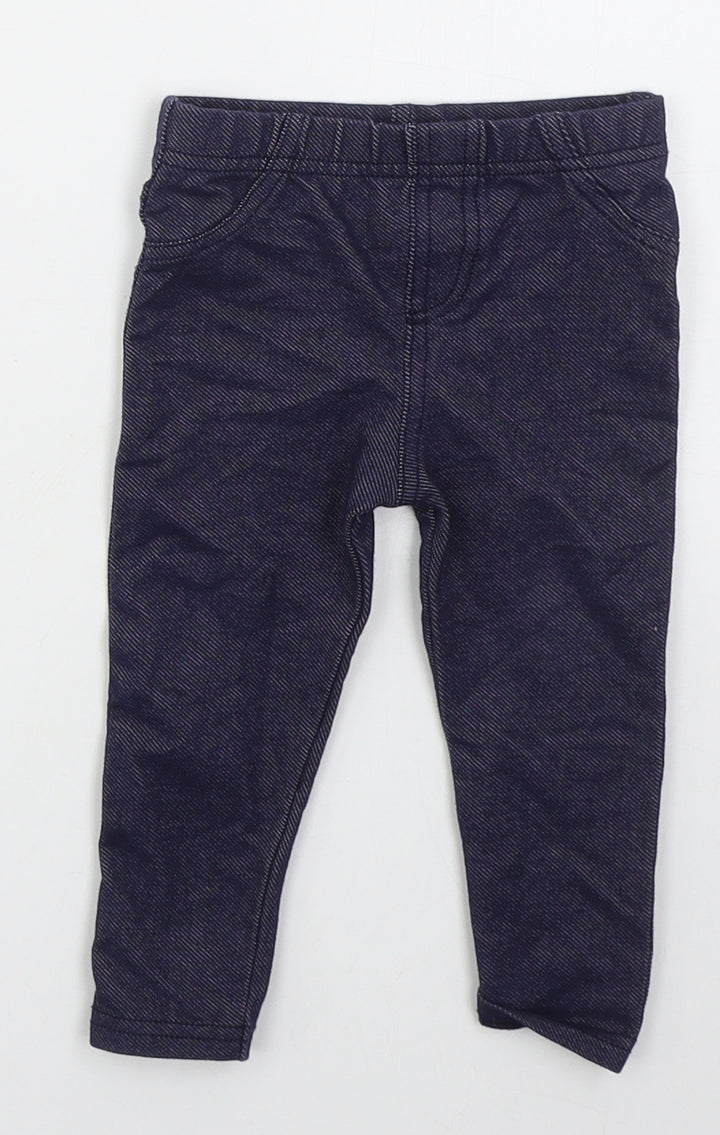 Dunnes Girls Blue  Cotton Capri Jeans Size 9-12 Months   - Jeggings