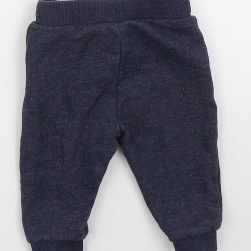 Fred & Flo Boys Blue  Cotton Sweatpants Trousers Size 3-6 Months  Drawstring
