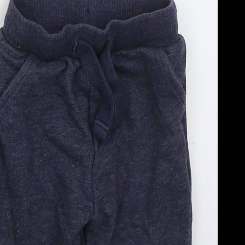 Fred & Flo Boys Blue  Cotton Sweatpants Trousers Size 3-6 Months  Drawstring