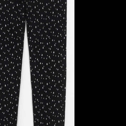 Dunnes Girls Black  Cotton Sweatpants Trousers Size 11 Years  Regular  - Stars
