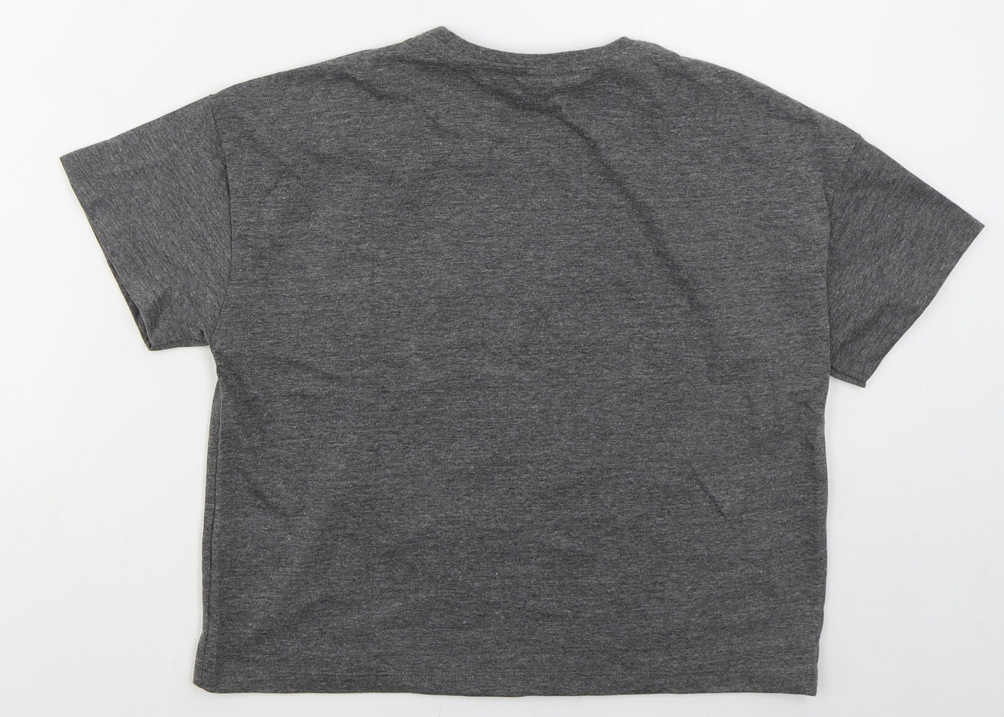 Tesco Girls Grey  Polyester Cropped T-Shirt Size 10-11 Years Crew Neck Pullover - NASA