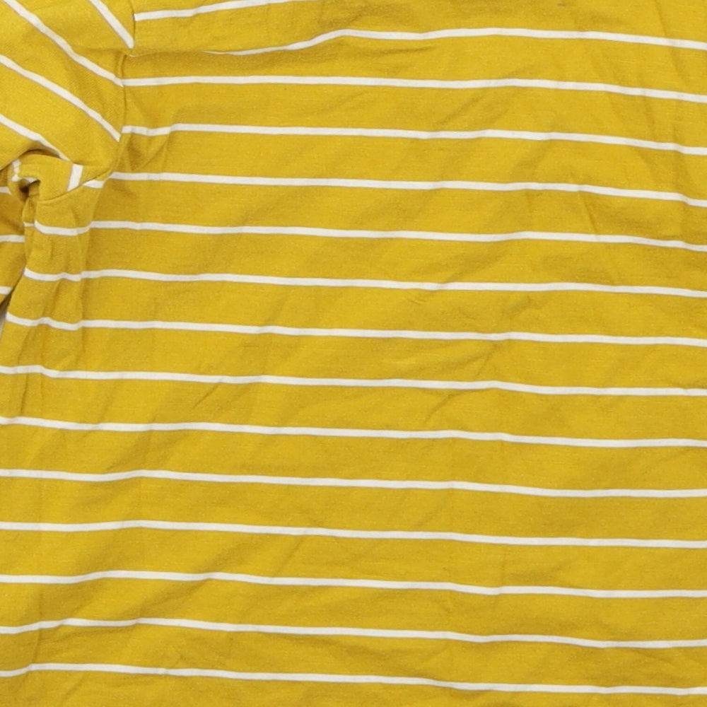 F&F Boys Yellow Striped Cotton Basic T-Shirt Size 4-5 Years Crew Neck Pullover