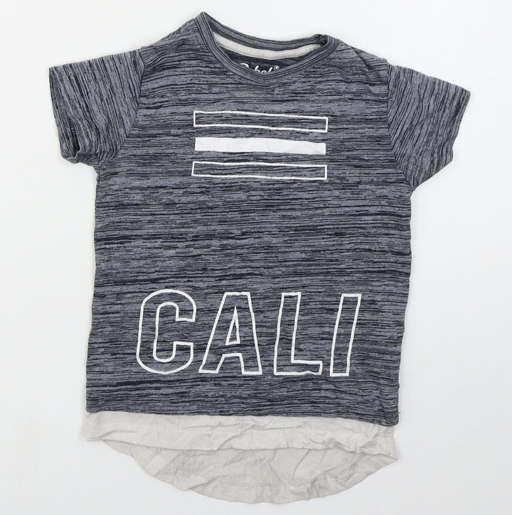 Primark Boys Blue  Cotton Basic T-Shirt Size 2-3 Years Crew Neck Pullover - Cali
