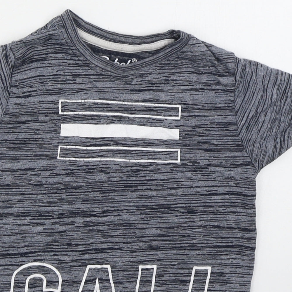 Primark Boys Blue  Cotton Basic T-Shirt Size 2-3 Years Crew Neck Pullover - Cali