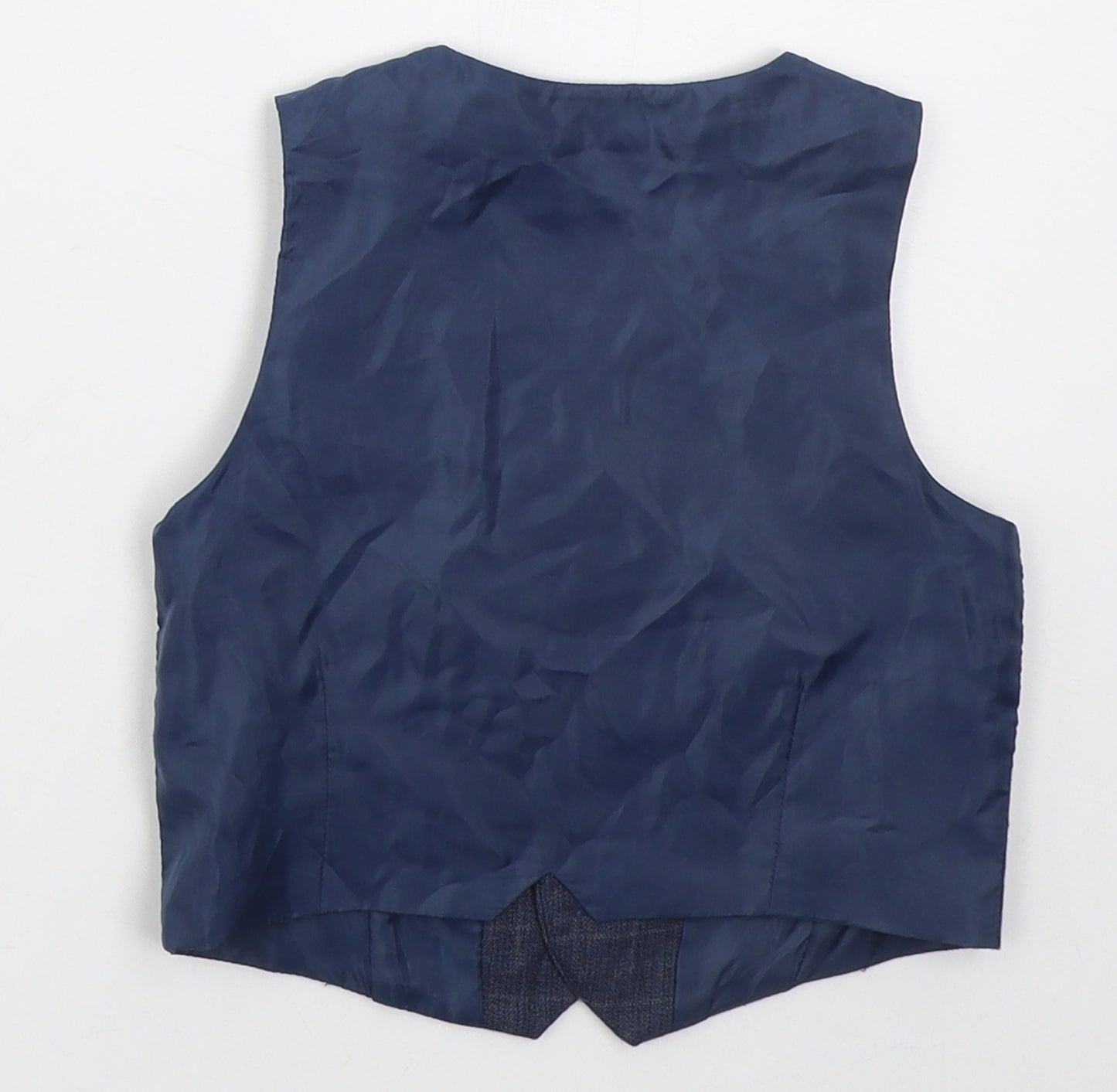Primark Boys Blue Check  Jacket Waistcoat Size 18-24 Months   Button