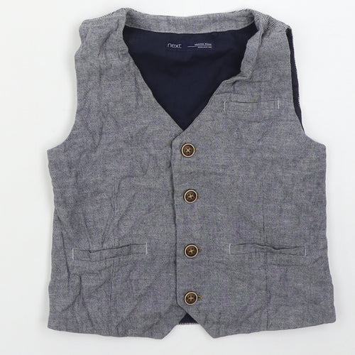 NEXT Boys Blue   Jacket Waistcoat Size 4-5 Years  Button