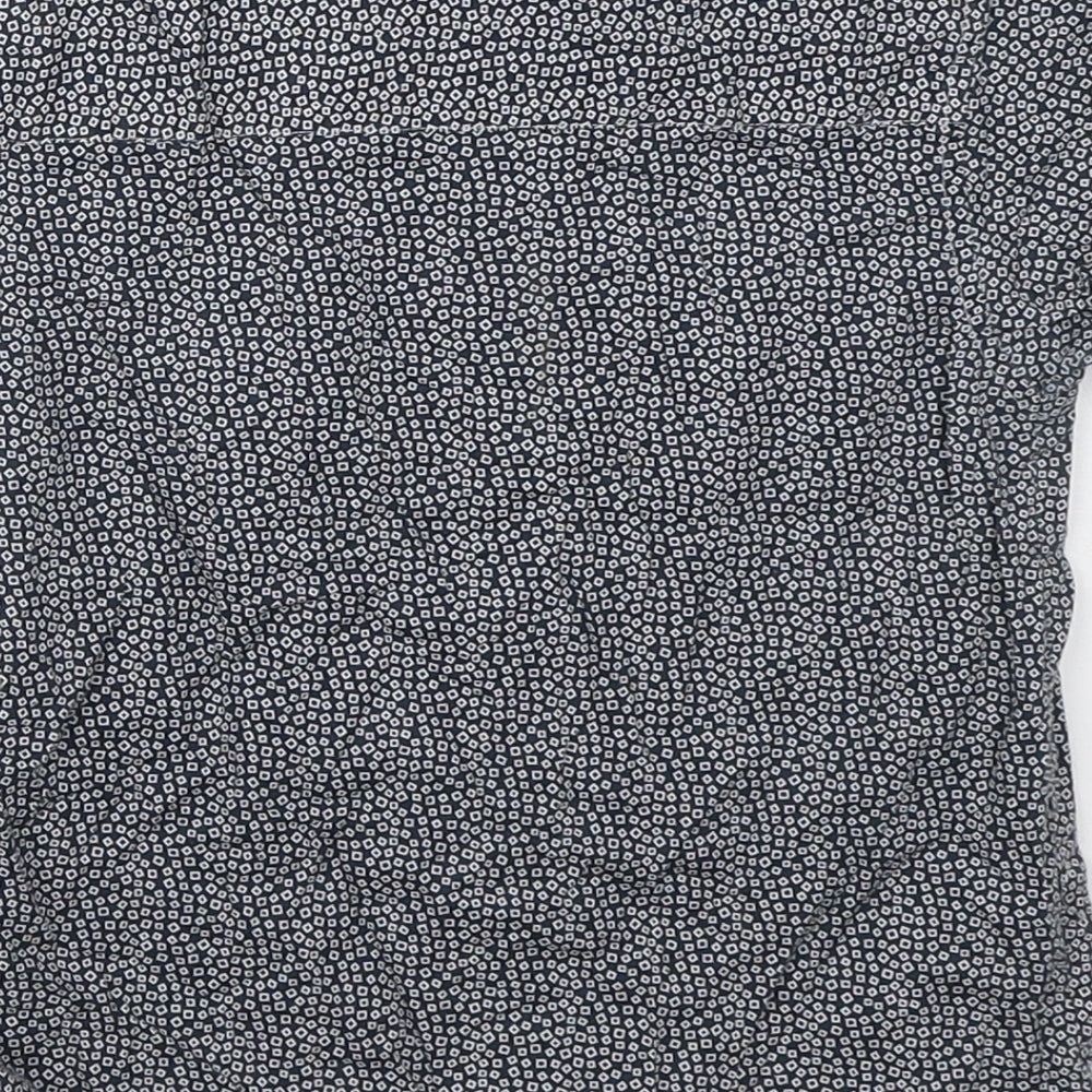 Primark Boys Blue Geometric Cotton Basic Button-Up Size 4-5 Years Collared Button
