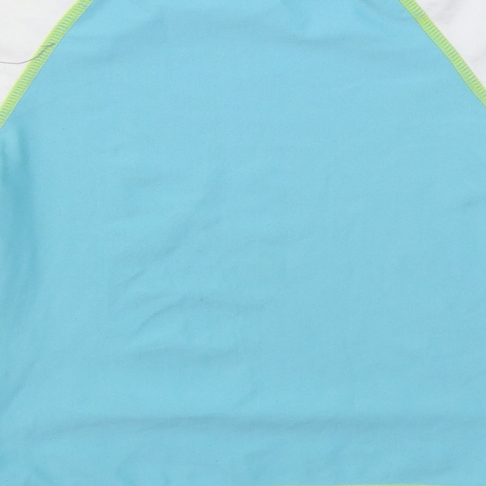 F&F Boys Blue  Polyester Basic T-Shirt Size 4-5 Years Crew Neck Pullover - Shark Swim Top