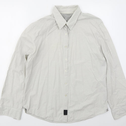 Calvin Klein Mens Grey Check Cotton  Button-Up Size XL Collared Button