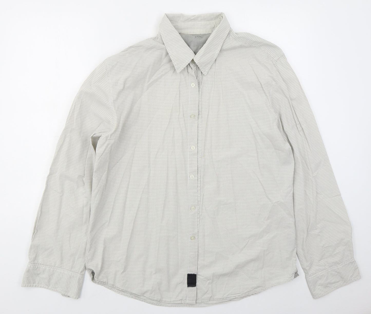 Calvin Klein Mens Grey Check Cotton  Button-Up Size XL Collared Button