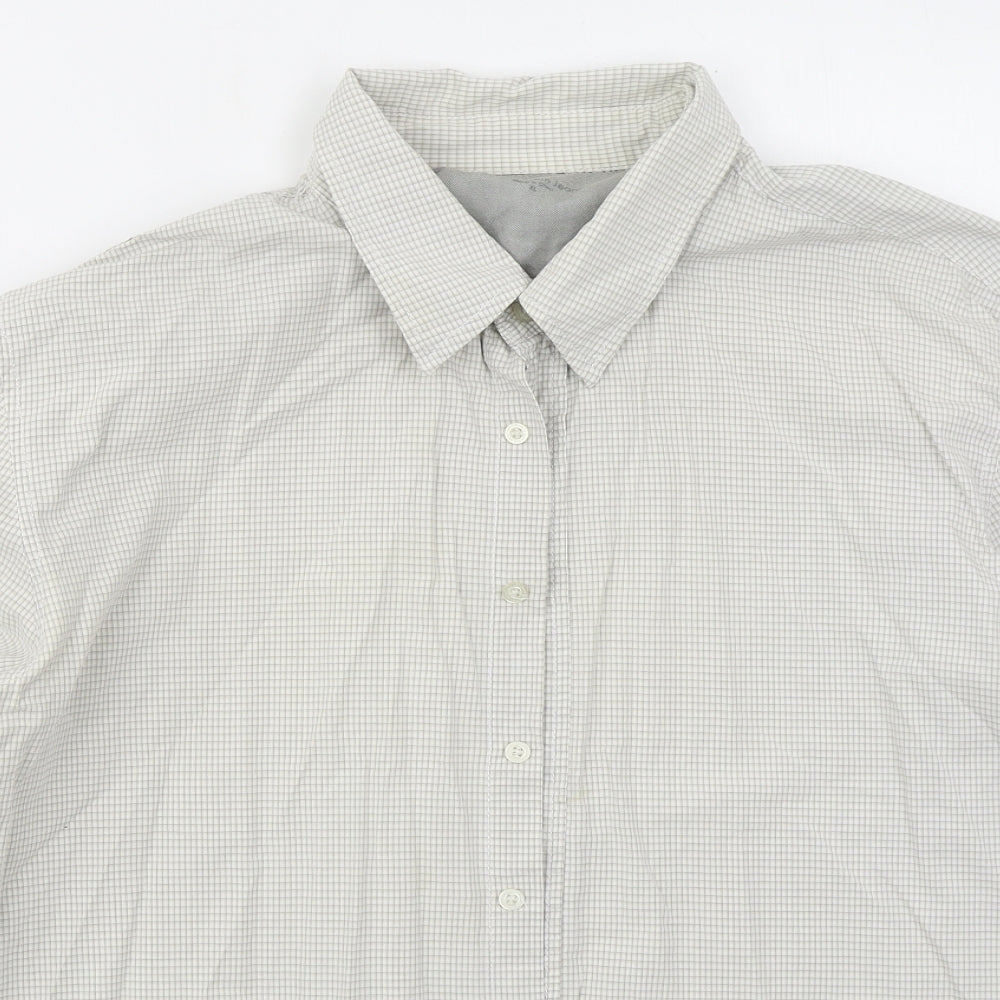 Calvin Klein Mens Grey Check Cotton  Button-Up Size XL Collared Button