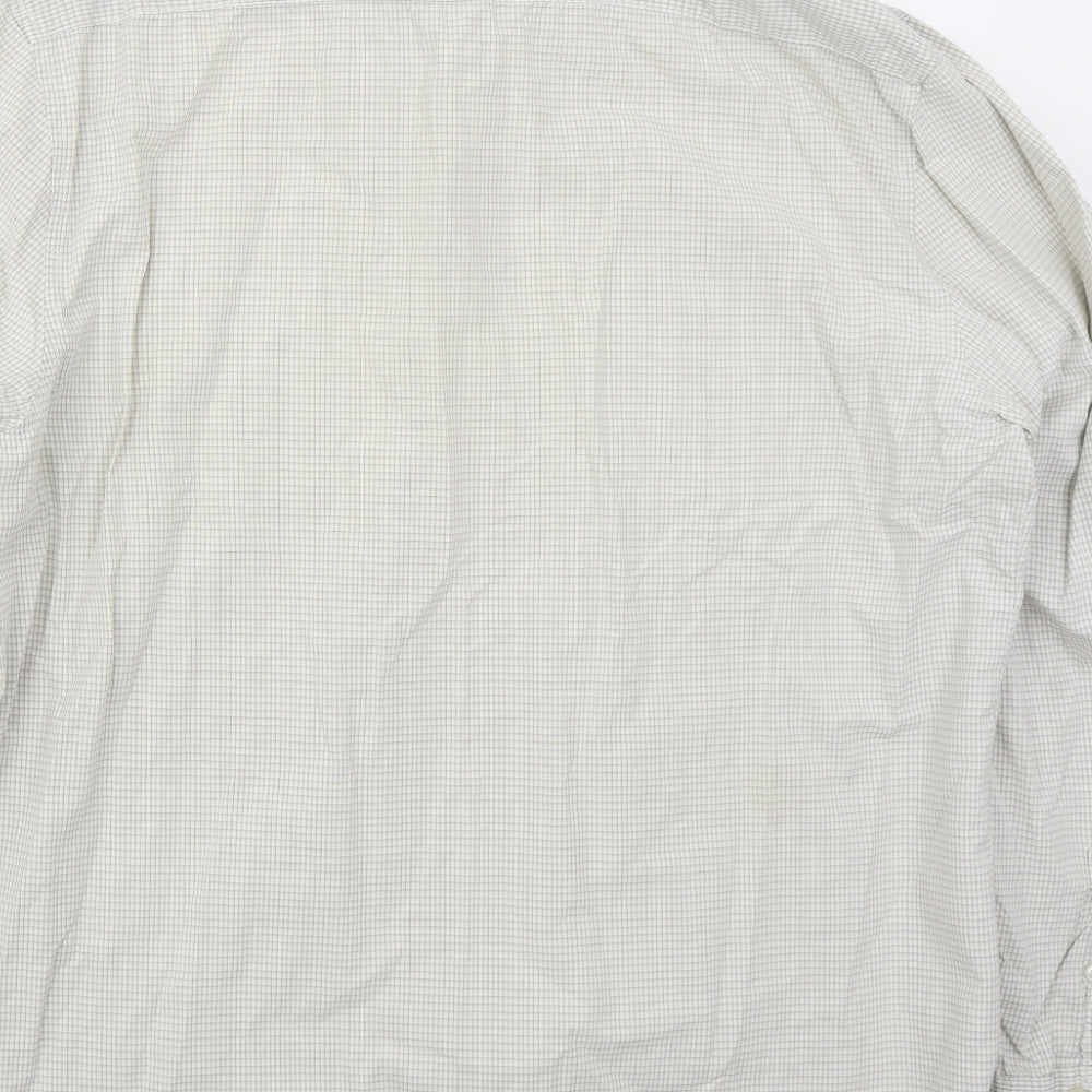 Calvin Klein Mens Grey Check Cotton  Button-Up Size XL Collared Button