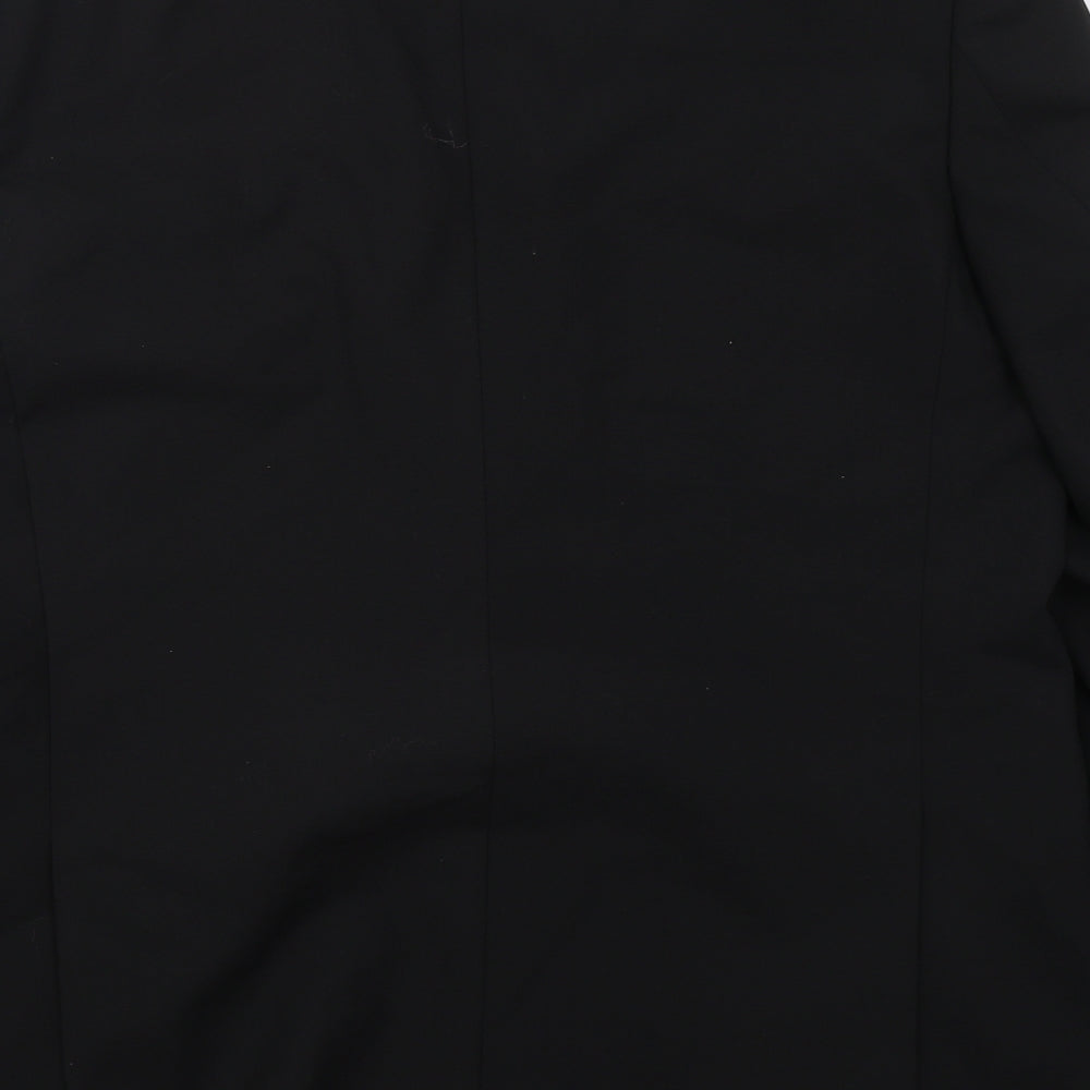 1860 Menswear Mens Black  Polyester Jacket Suit Jacket Size 46