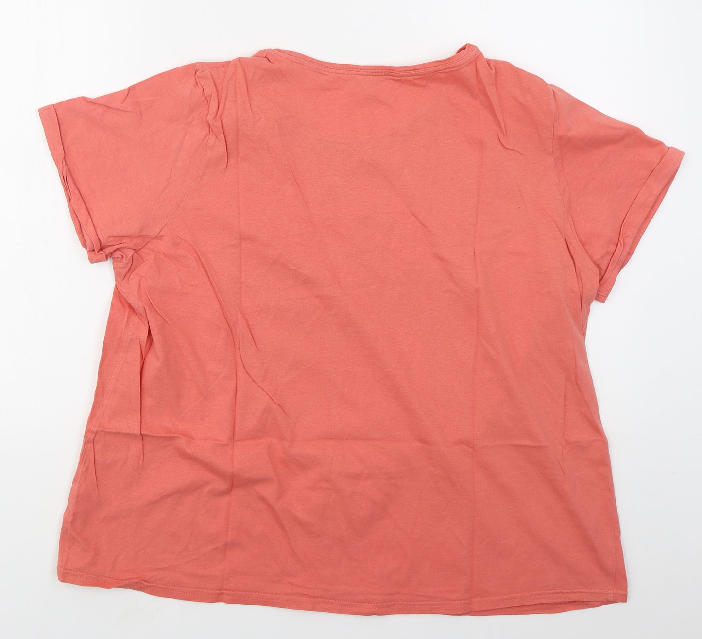 Pep&co Womens Pink  Cotton Basic T-Shirt Size 22 Round Neck - Ciao Bella