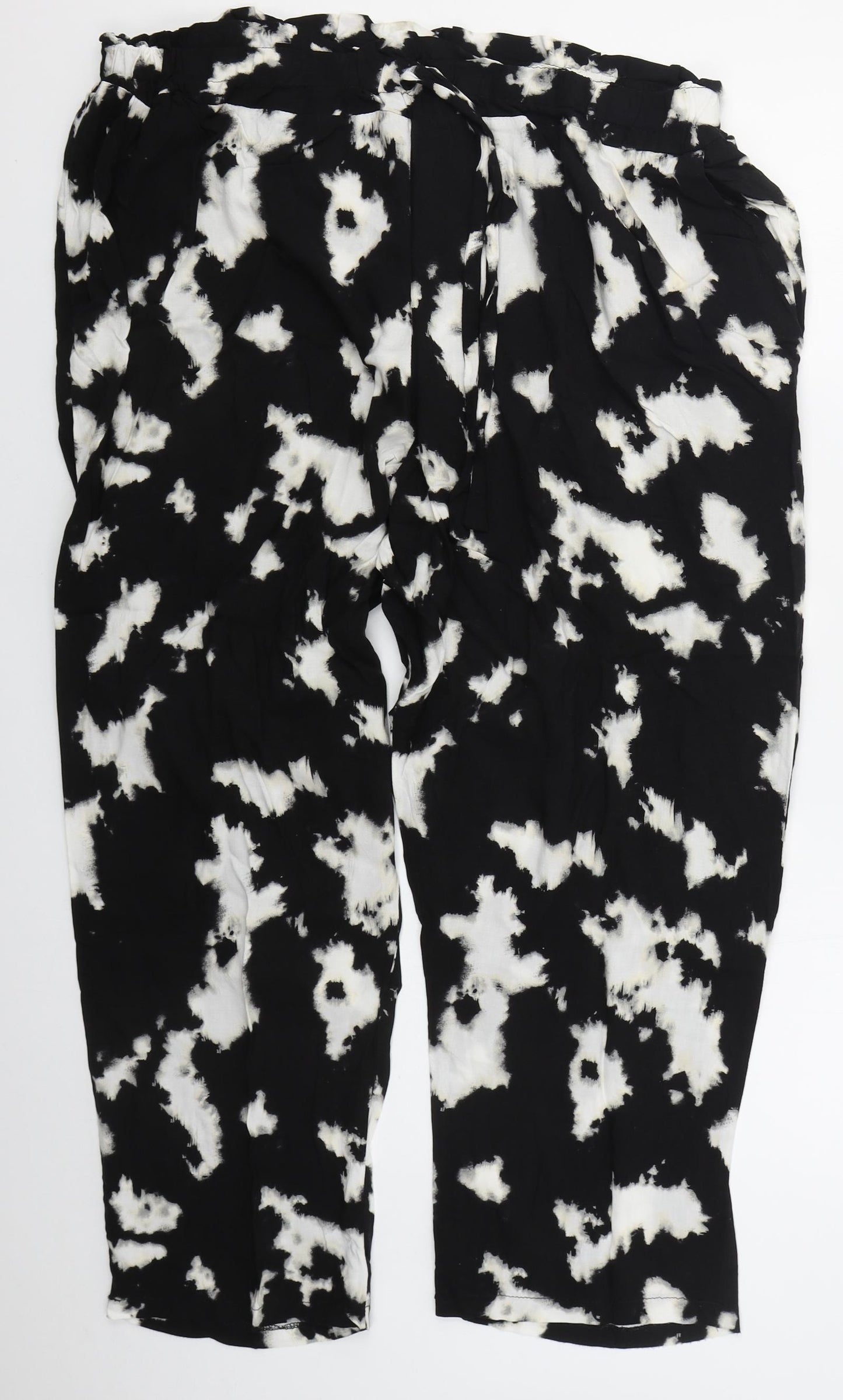 George Womens Black  Viscose Trousers  Size 38 in L26 in Regular  - Marble Effect