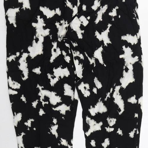 George Womens Black  Viscose Trousers  Size 38 in L26 in Regular  - Marble Effect