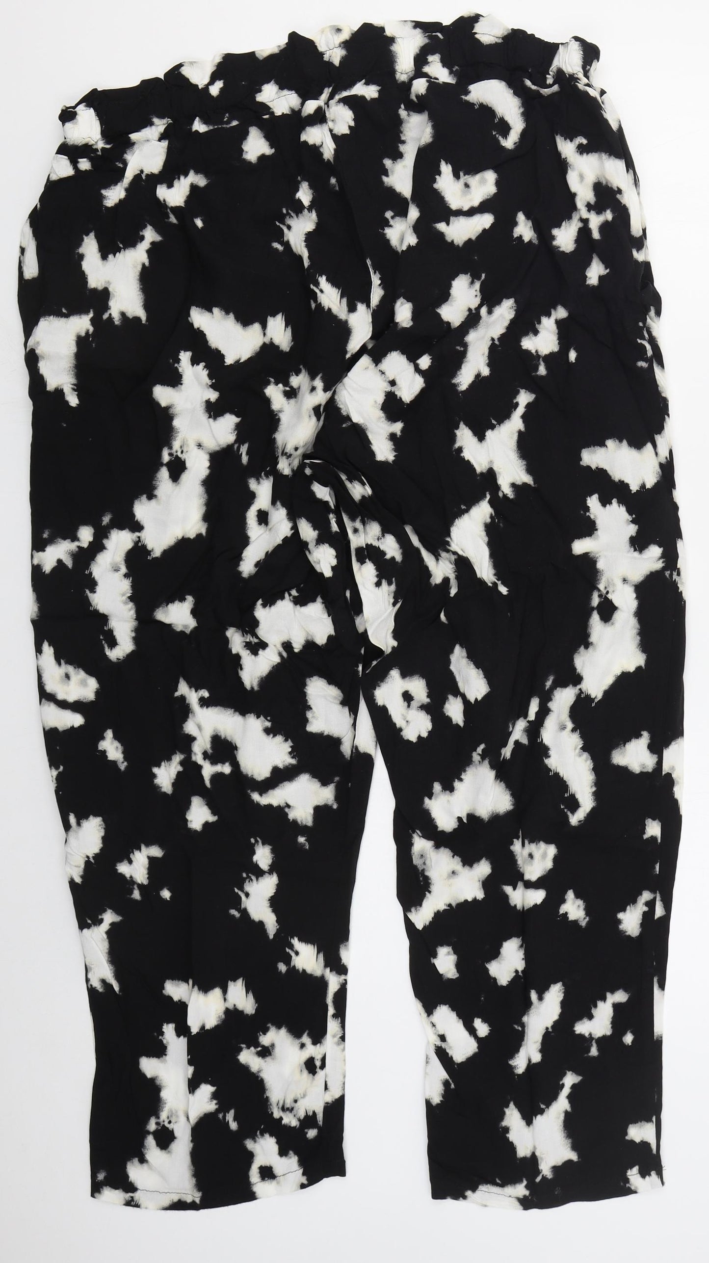 George Womens Black  Viscose Trousers  Size 38 in L26 in Regular  - Marble Effect