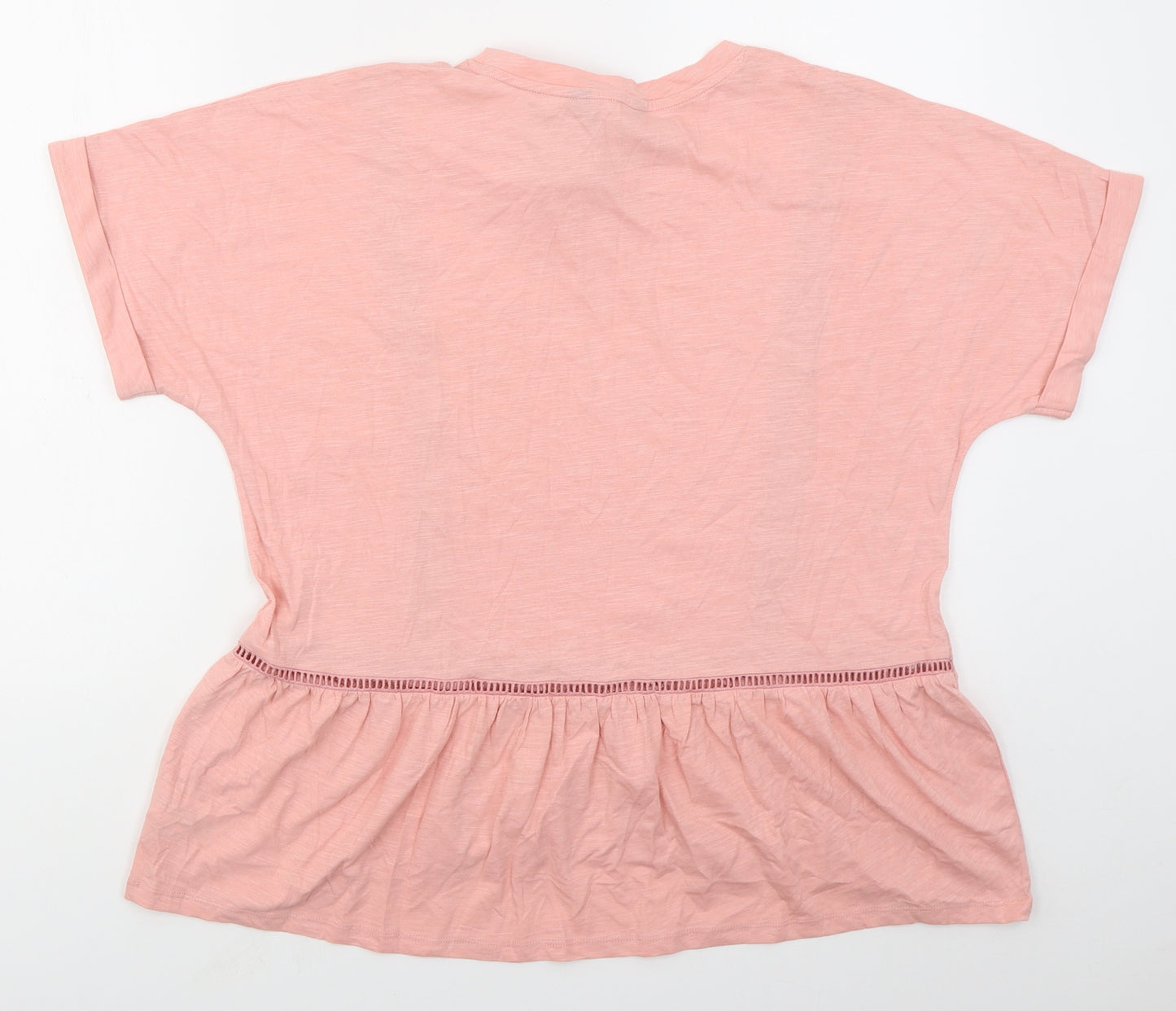 F&F Womens Pink  Cotton Basic T-Shirt Size 18 Crew Neck