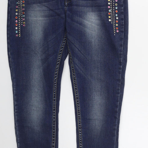 R Display Womens Blue  Cotton Skinny Jeans Size 29 in L26 in Regular Buckle