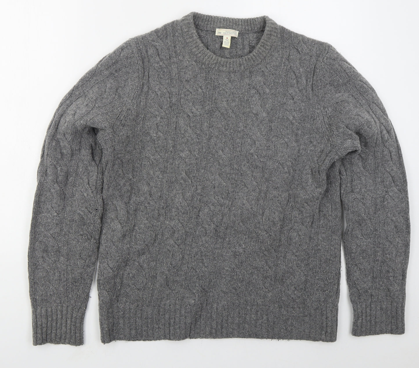 Gap Mens Grey Crew Neck  Wool Pullover Jumper Size M