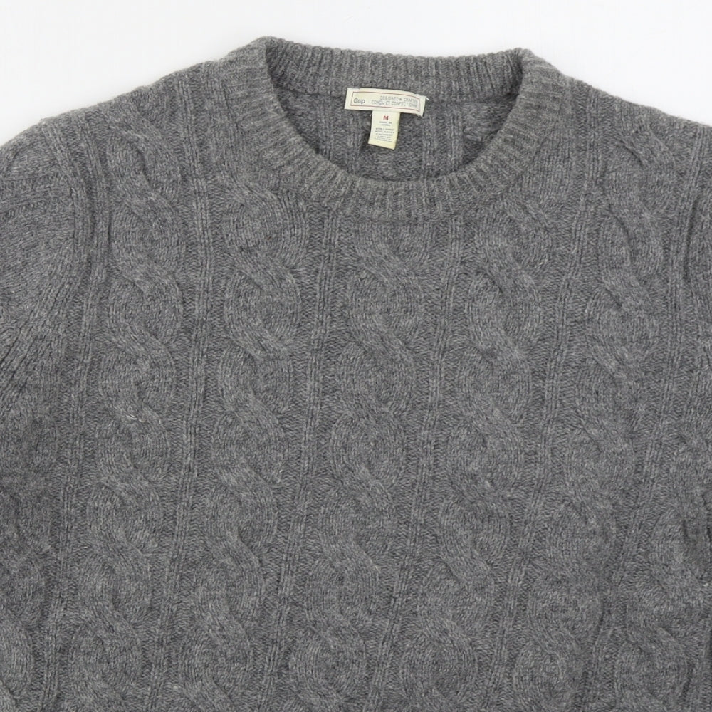 Gap Mens Grey Crew Neck  Wool Pullover Jumper Size M