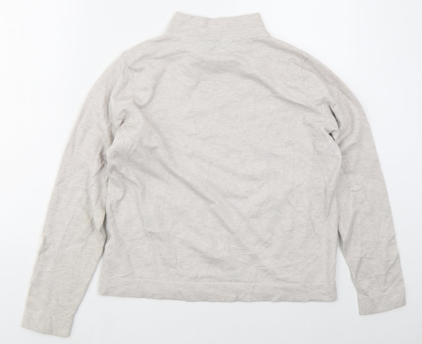 Betty Barclay Womens Grey Mock Neck  Acrylic Pullover Jumper Size M