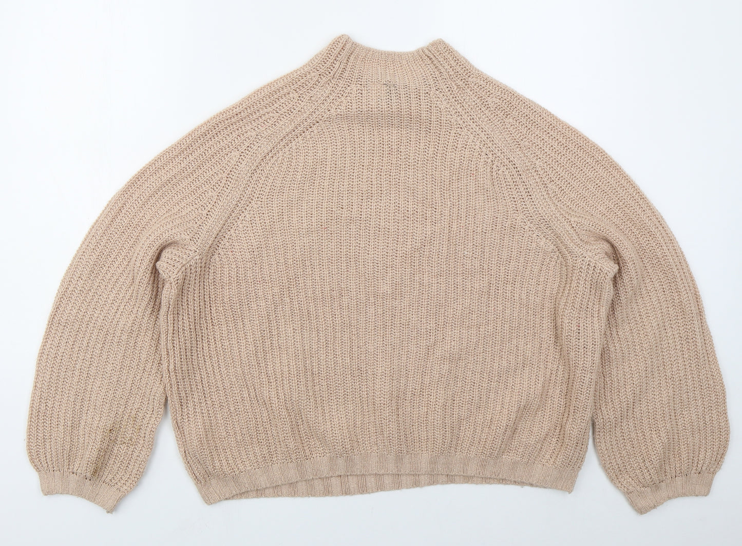 H&M Womens Pink Crew Neck  Acrylic Pullover Jumper Size L