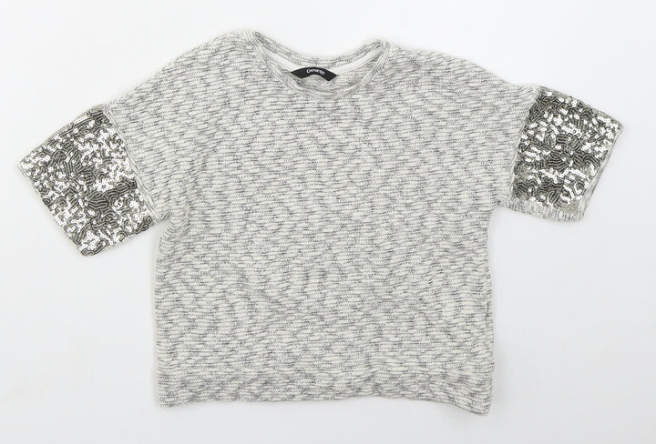 George Girls Grey Cotton Pullover Sweatshirt Size 5-6 Years Pullover