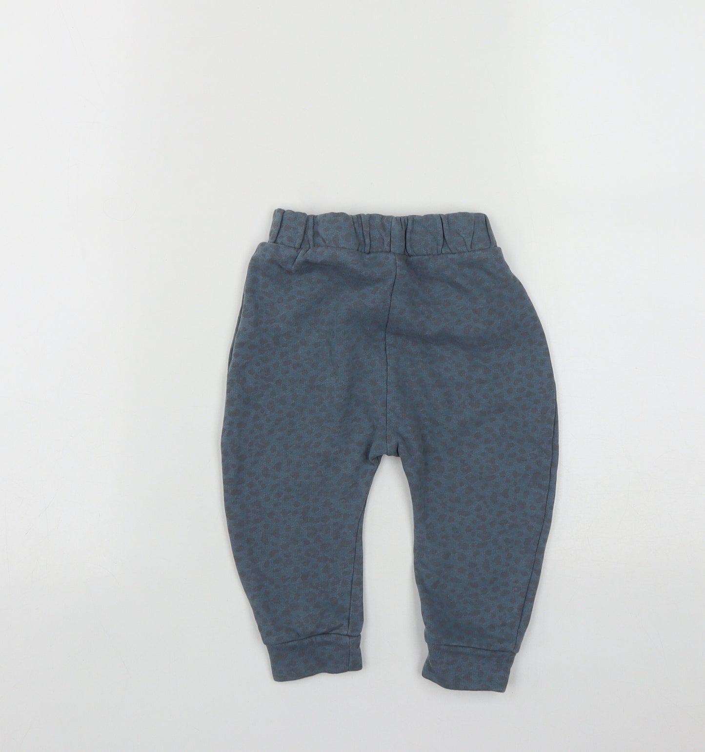 George Boys Blue Geometric Cotton Jogger Trousers Size 12-18 Months  Drawstring