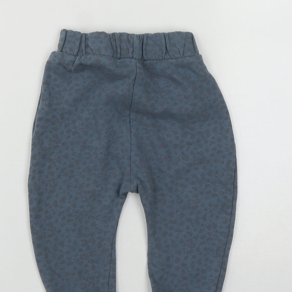 George Boys Blue Geometric Cotton Jogger Trousers Size 12-18 Months  Drawstring