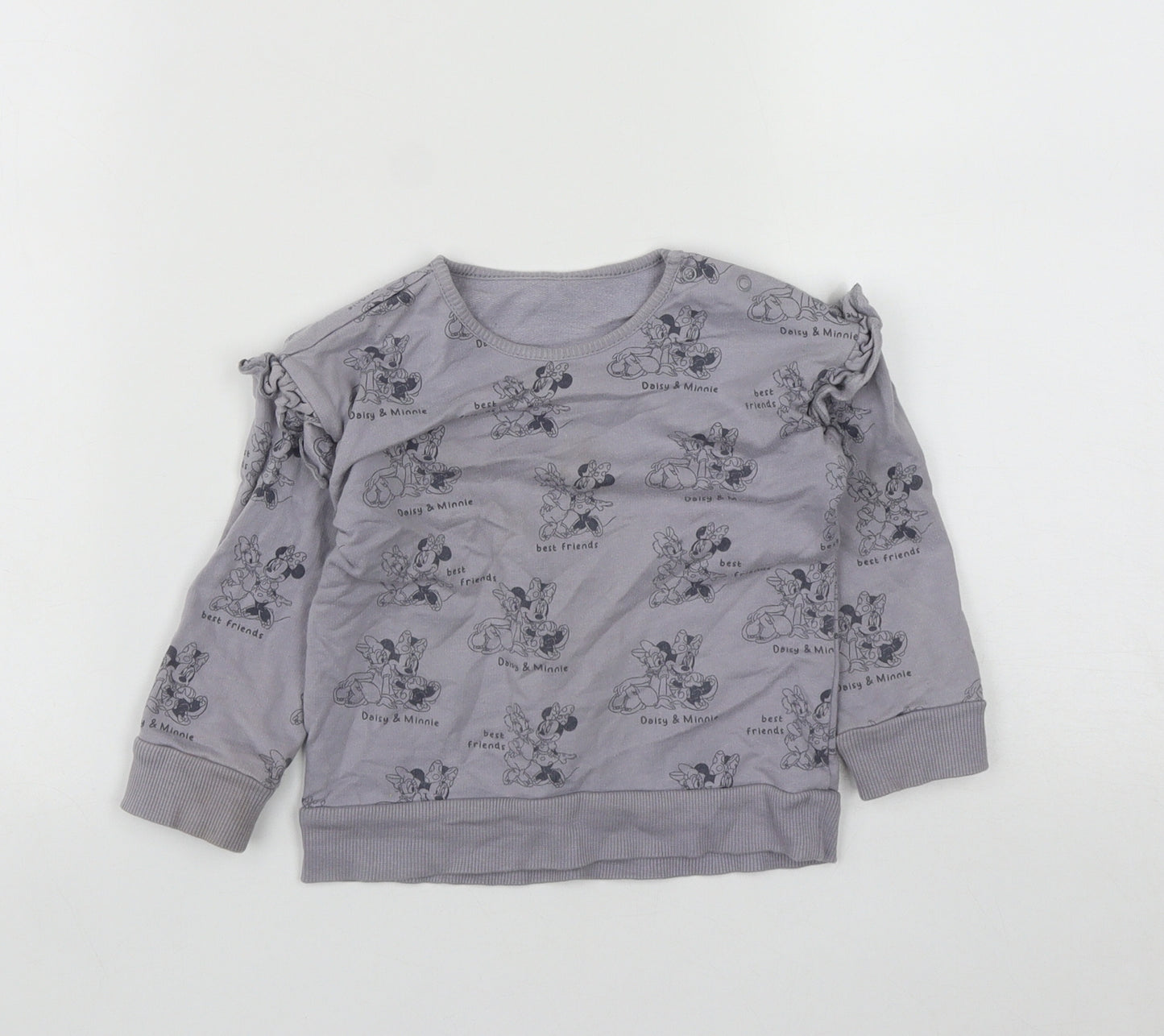 George Girls Grey  Cotton Pullover Jumper Size 12-18 Months  Snap - Minnie & Daisy