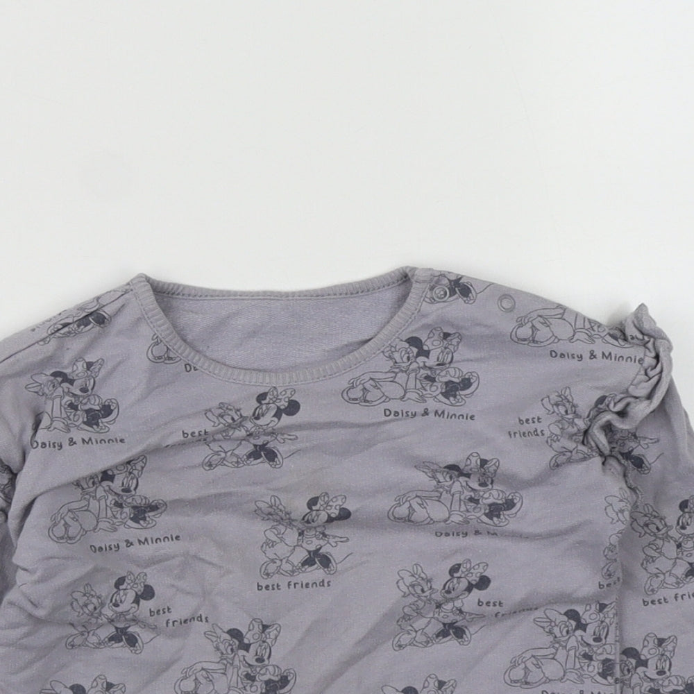 George Girls Grey  Cotton Pullover Jumper Size 12-18 Months  Snap - Minnie & Daisy