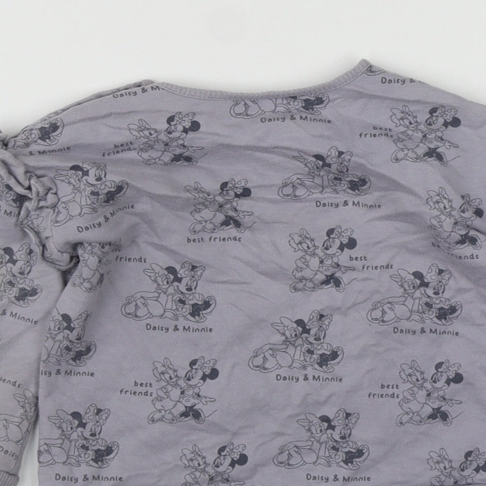 George Girls Grey  Cotton Pullover Jumper Size 12-18 Months  Snap - Minnie & Daisy