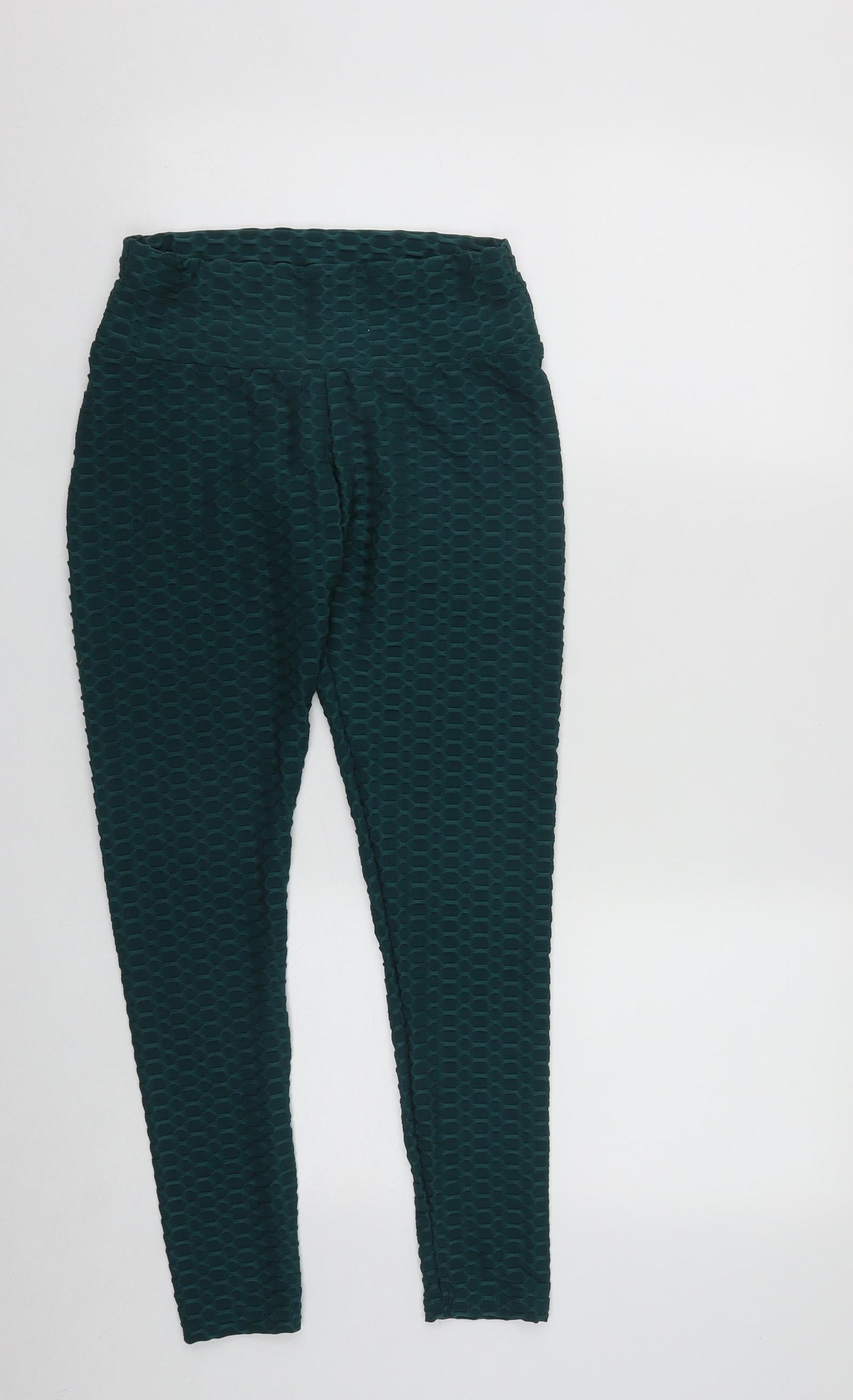 SheIn Womens Green Geometric Polyester Cropped Leggings Size M L24 in