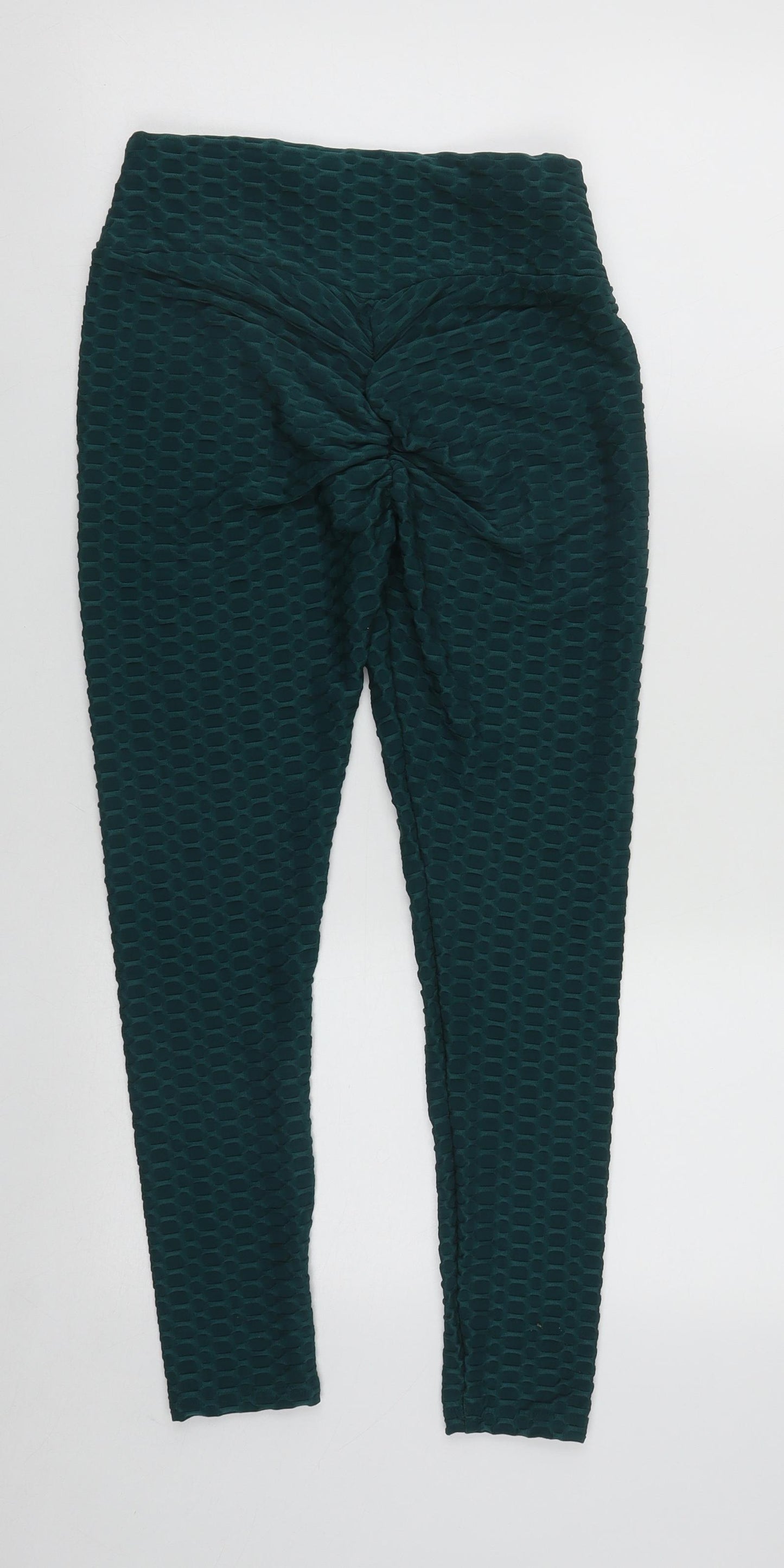 SheIn Womens Green Geometric Polyester Cropped Leggings Size M L24 in