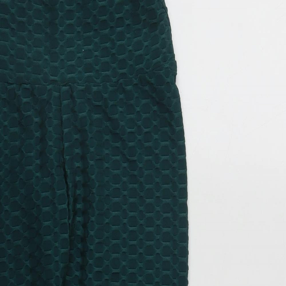 SheIn Womens Green Geometric Polyester Cropped Leggings Size M L24 in