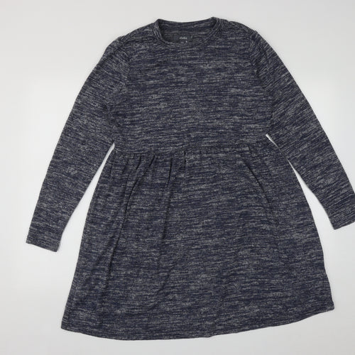 Studio Womens Blue  Polyester Fit & Flare  Size 8  Round Neck