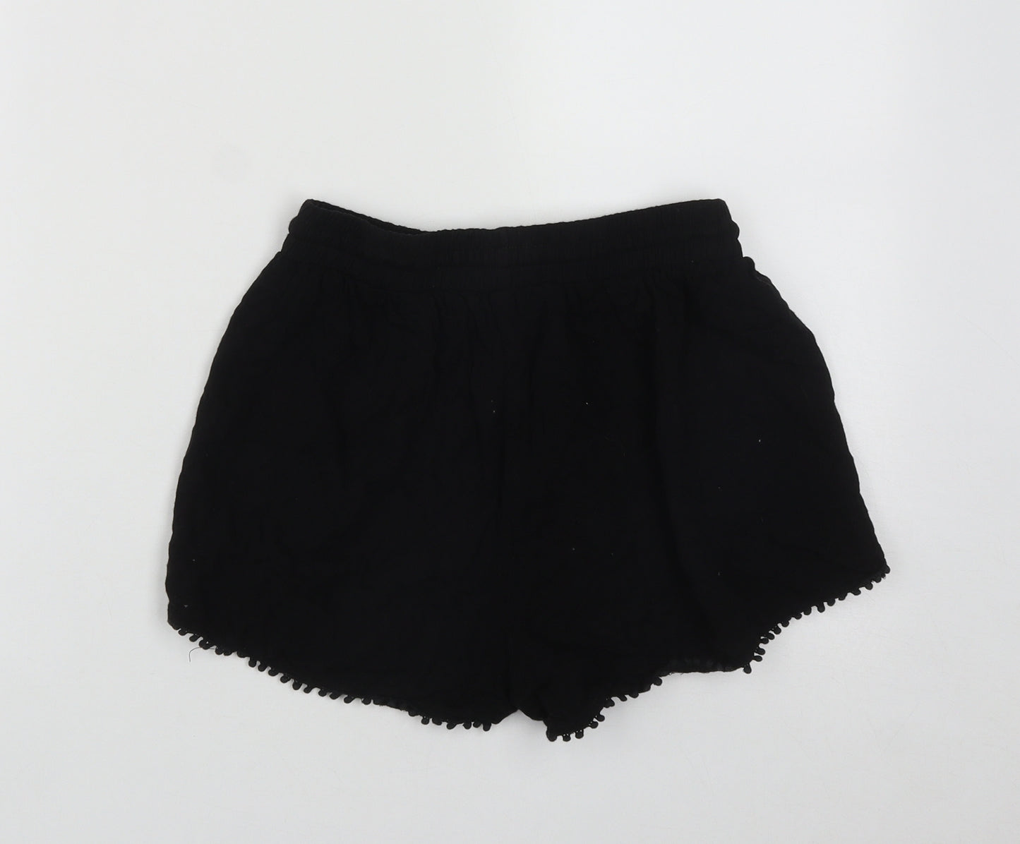 New Look Womens Black  Viscose Hot Pants Shorts Size 8  Regular Drawstring