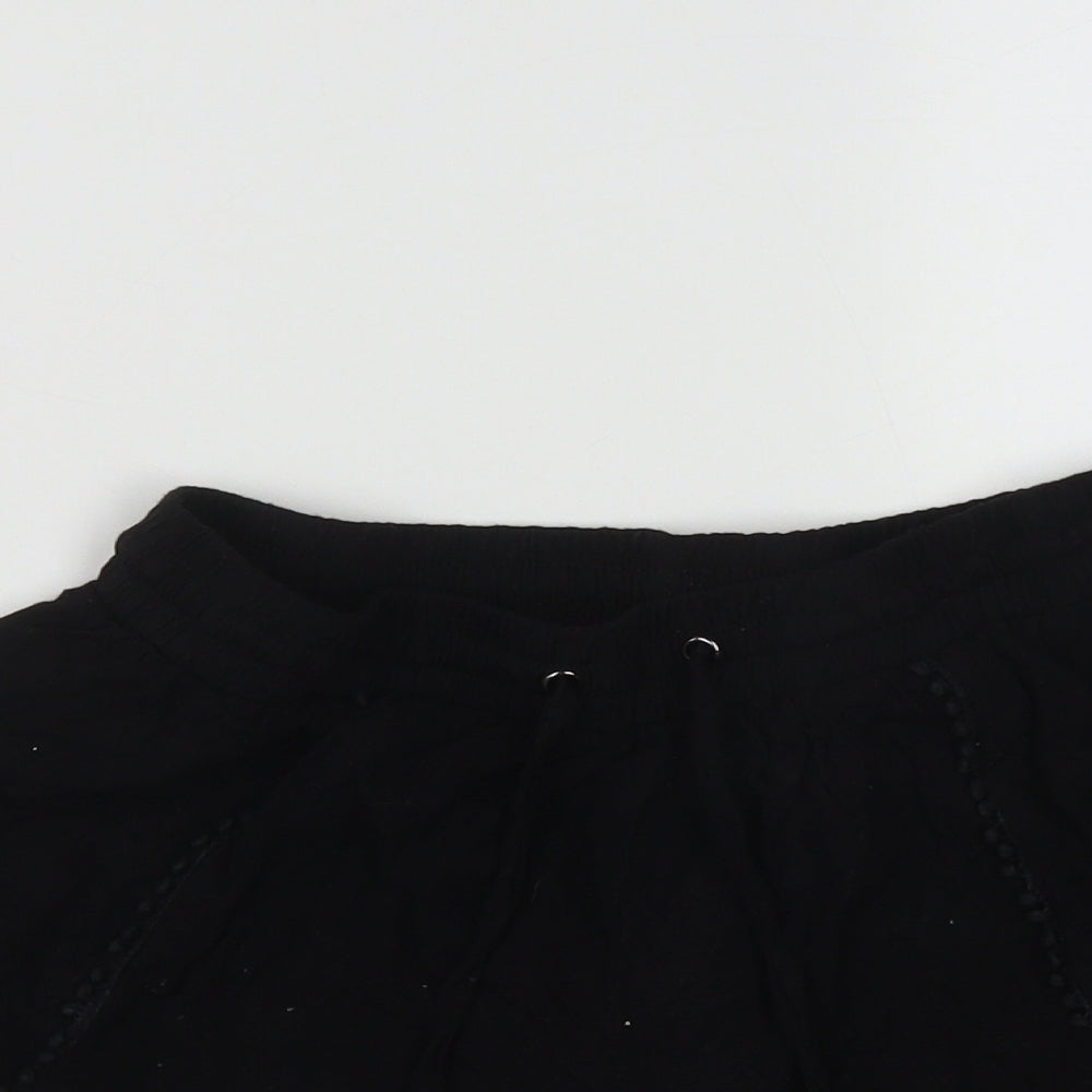 New Look Womens Black  Viscose Hot Pants Shorts Size 8  Regular Drawstring