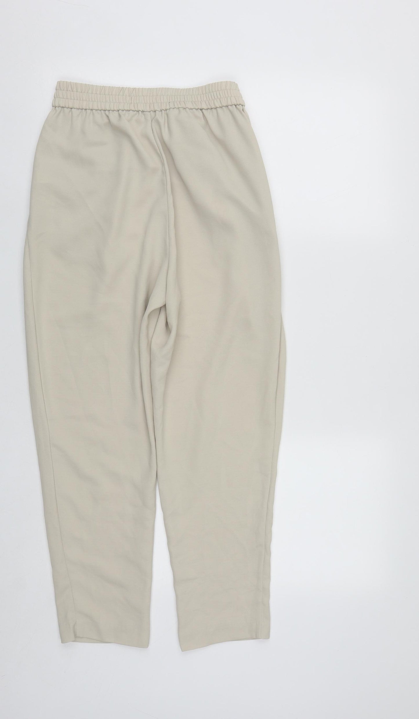 Zara Womens Beige  Polyester Trousers  Size S L25 in Regular Drawstring