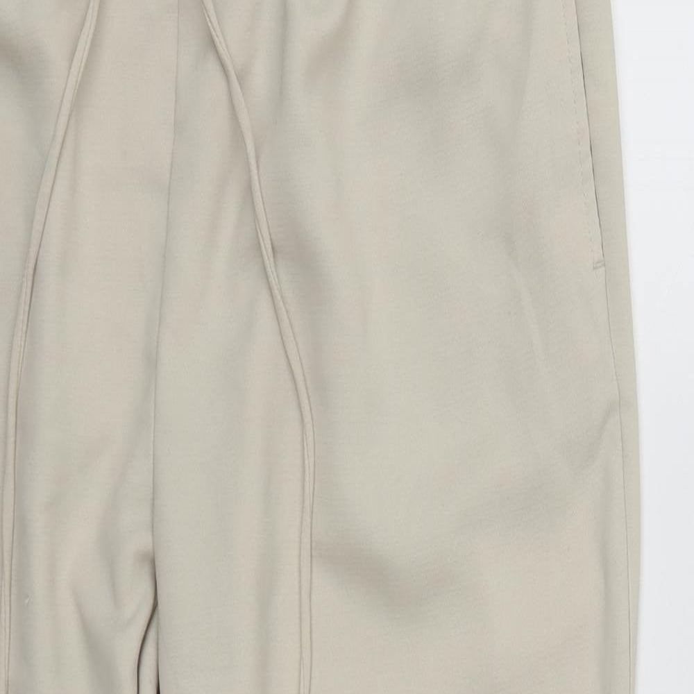 Zara Womens Beige  Polyester Trousers  Size S L25 in Regular Drawstring